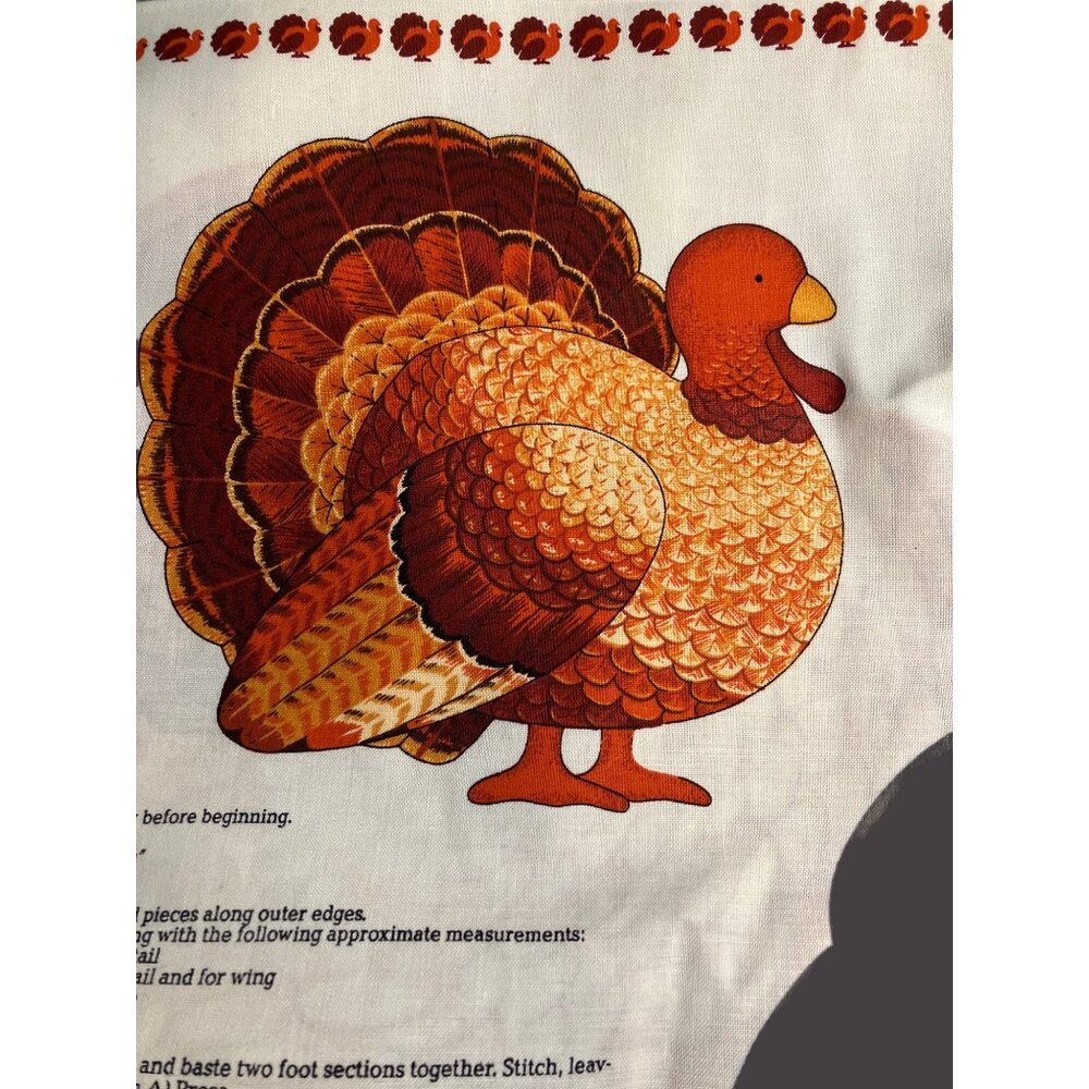 Thanksgiving Turkey Sewing Fabric Panel For Soft Toy Pillow Cut and Sew  DIY Kit